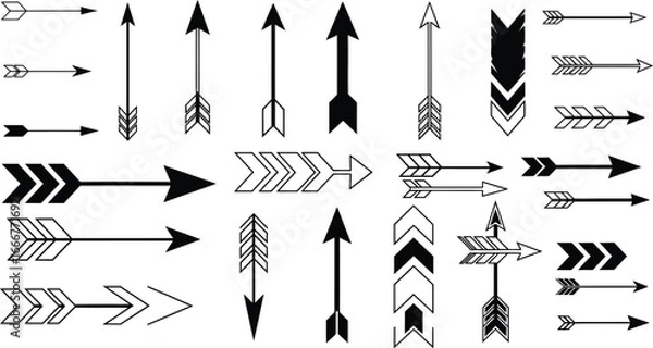 Obraz Collection of diverse arrow designs in various styles and directions