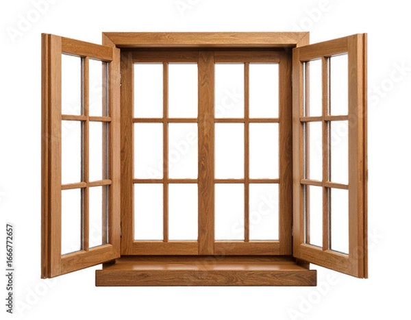 Obraz Old wooden window isolated a transparent background