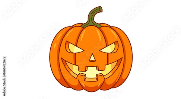 Fototapeta Flat Scary Jack-o’-Lantern