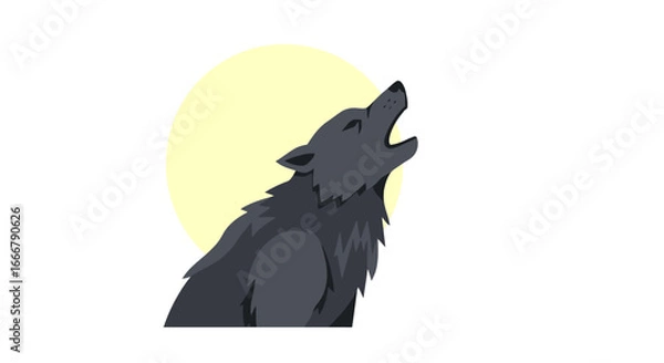 Fototapeta Flat Werewolf Illustration
