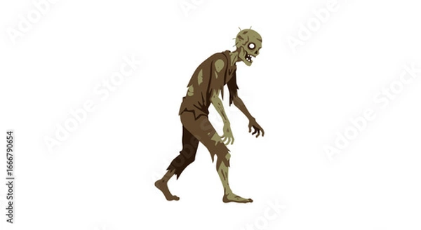 Fototapeta Flat Zombie Character