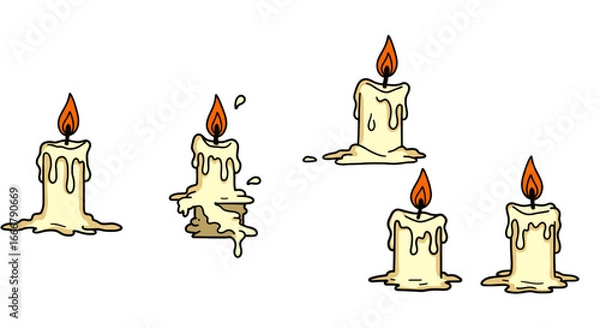 Fototapeta Flat Spooky Candles