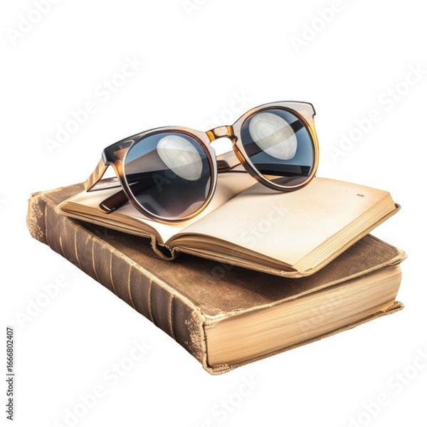 Obraz Vintage book and sunglasses