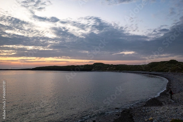 Fototapeta Streedagh Beach aerial drone view on Sligo coast