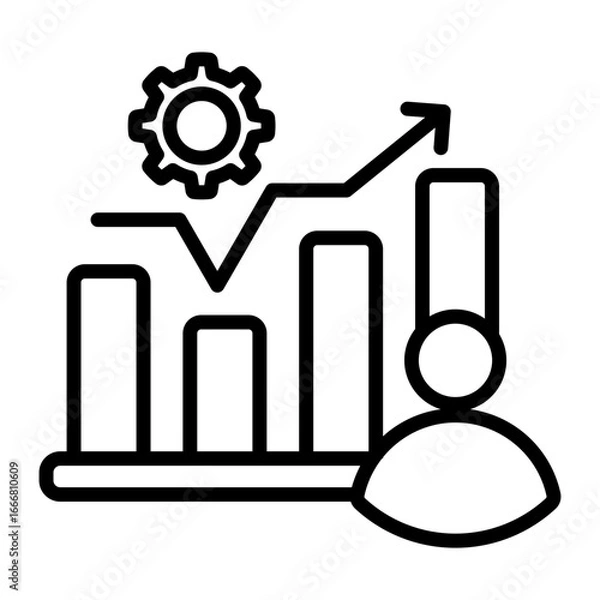 Fototapeta Cumulatively icon with line style