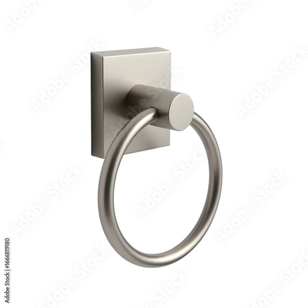 Fototapeta Modern brushed nickel towel ring holder isolated on transparent background