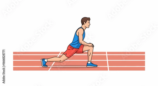 Fototapeta Man Stretching on a Running Track.