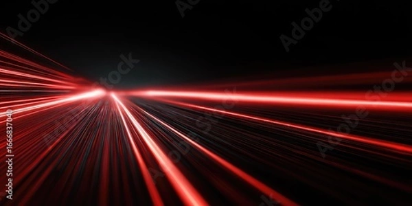 Fototapeta Abstract speed lines, bright red streaks on black background