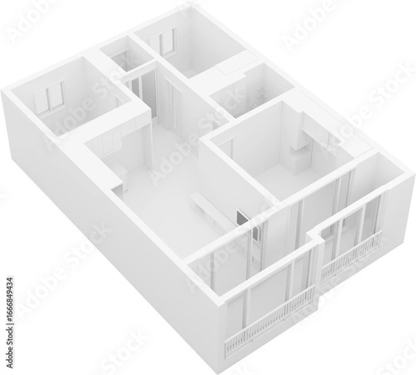 Obraz Apartment floor plan three-dimensional