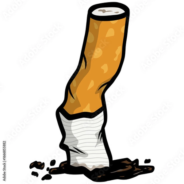 Fototapeta Cigarette Butt Illustration Drawing
