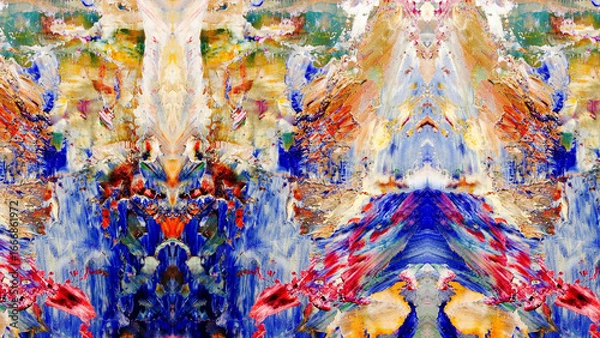 Fototapeta Abstract art background . Hand painting artwork on canvas .