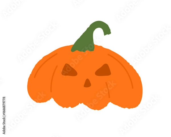 Fototapeta Vector illustration of Halloween pumpkin.Drawing pumpkin with torn edges,paper effect