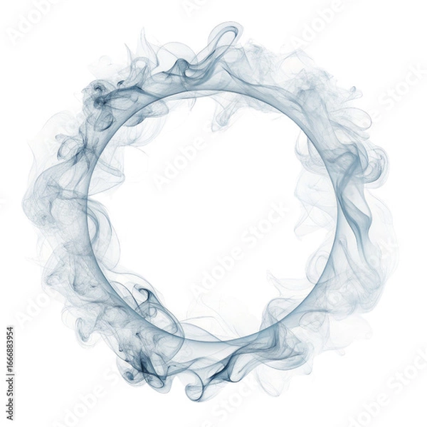 Fototapeta Abstract Smoke Ring Circular Design, Isolated on Transparent Background, Smoke Art, Graphic Element, Smoke, Ring, Design