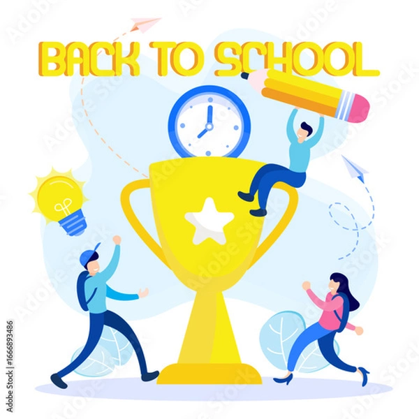 Fototapeta Illustration vector graphic cartoon character of back to school