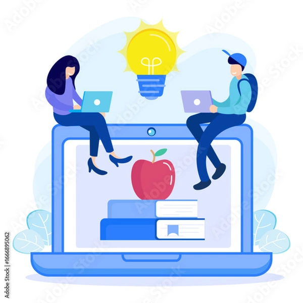 Fototapeta Illustration vector graphic cartoon character of back to school