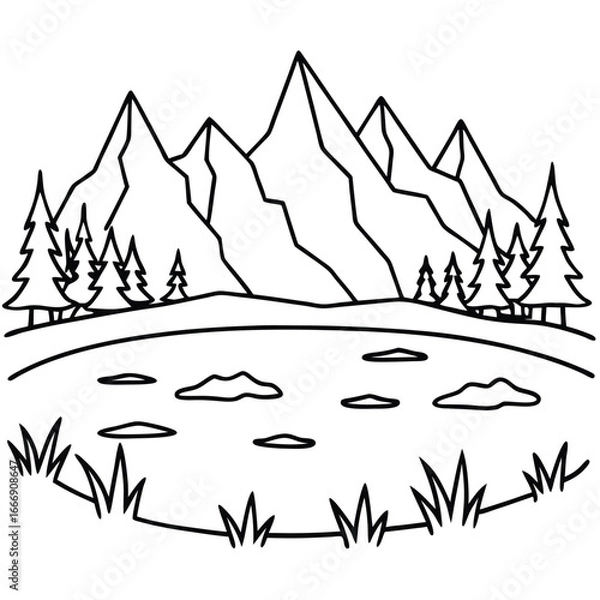 Obraz Frozen Lake icon vector