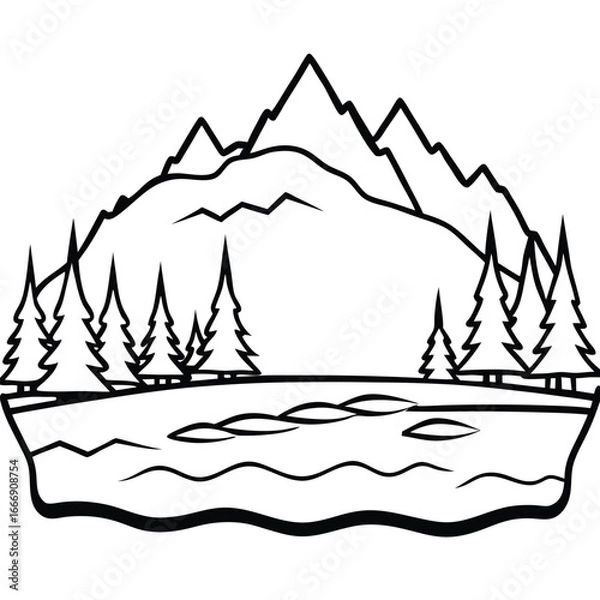 Obraz Frozen Lake icon vector