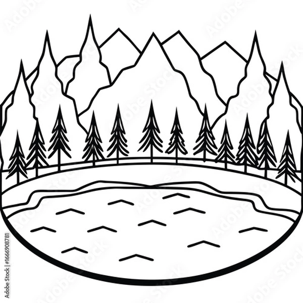 Obraz Frozen Lake icon vector