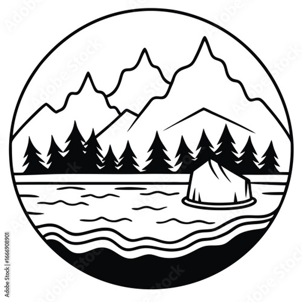 Obraz Frozen Lake icon vector