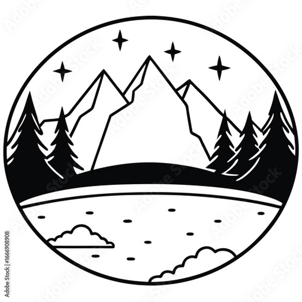 Obraz Frozen Lake icon vector