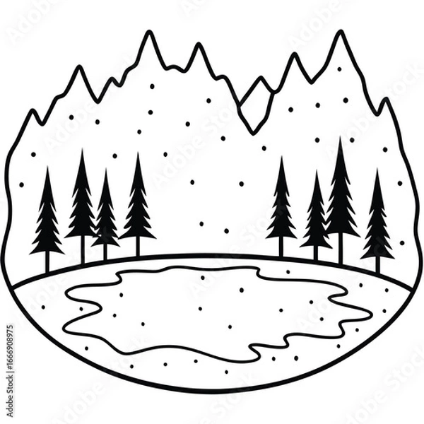 Obraz Frozen Lake icon vector