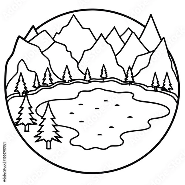 Obraz Frozen Lake icon vector