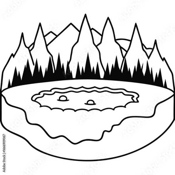 Obraz Frozen Lake icon vector