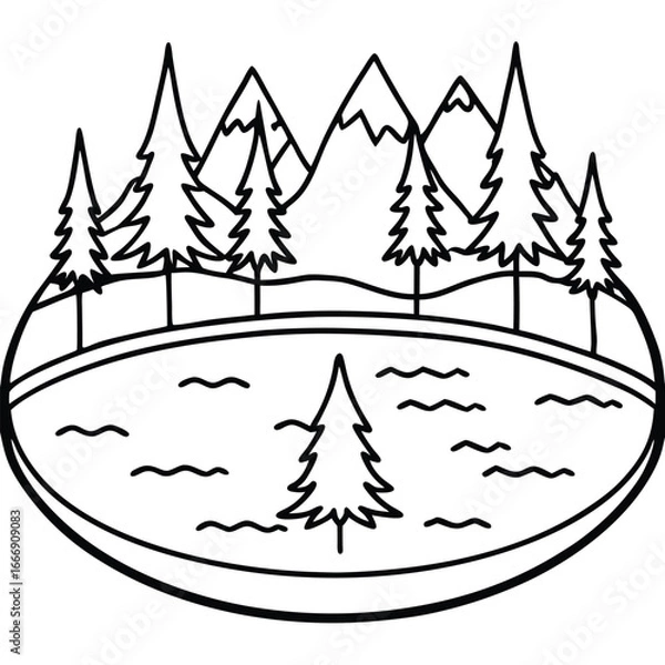 Obraz Frozen Lake icon vector