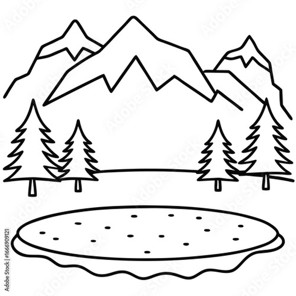 Fototapeta Frozen Lake icon vector