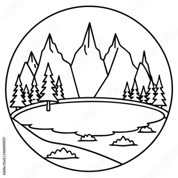 Obraz Frozen Lake icon vector