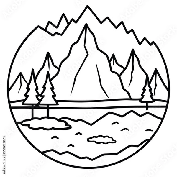 Obraz Frozen Lake icon vector