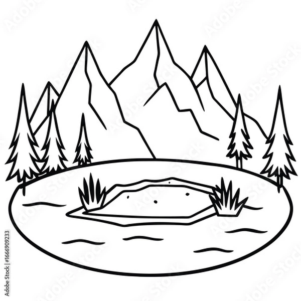 Fototapeta Frozen Lake icon vector
