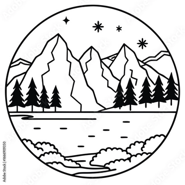 Obraz Frozen Lake icon vector