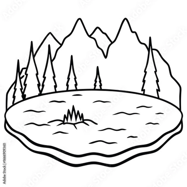 Obraz Frozen Lake icon vector