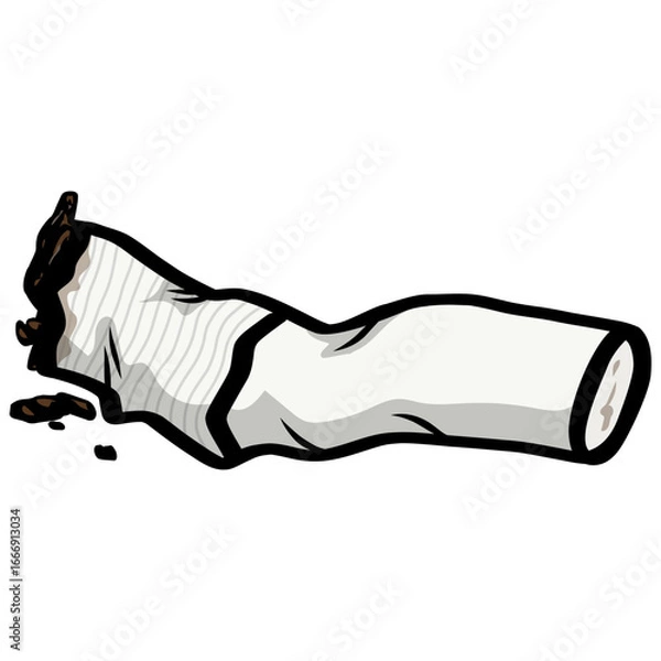 Fototapeta Cigarette Butt Filter Illustration Vector Drawing