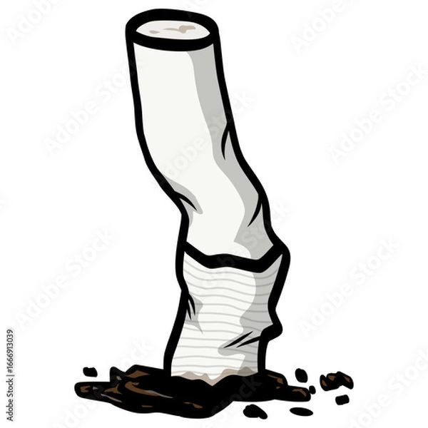 Fototapeta Cigarette Butt Filter Illustration Vector Drawing