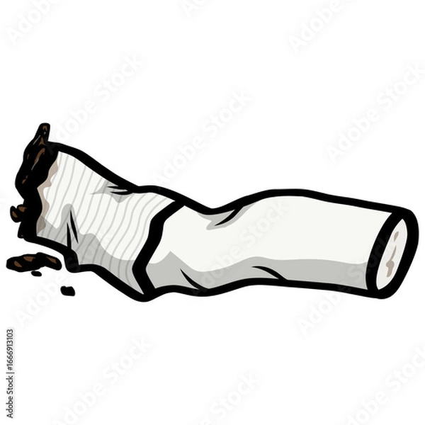Fototapeta Cigarette Butt Filter Illustration Vector Drawing