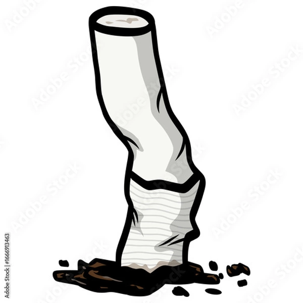 Fototapeta Cigarette Butt Filter Illustration Vector Drawing