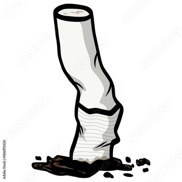 Fototapeta Cigarette Butt Filter Illustration Drawing