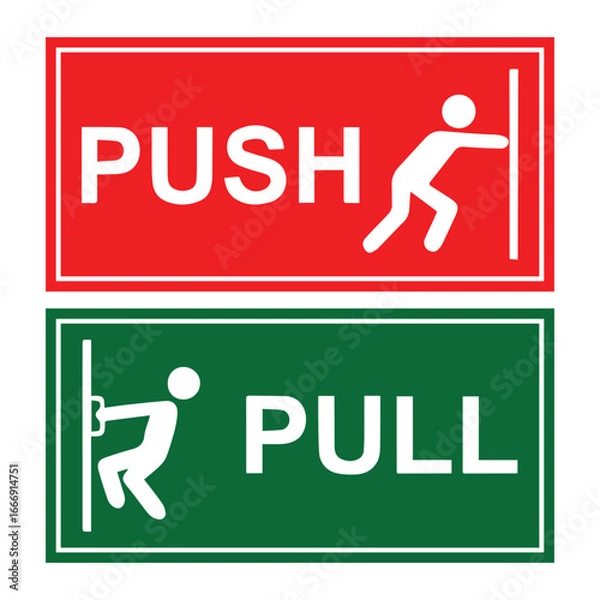 Obraz Pull and Push Stickers Vector Image Illustration