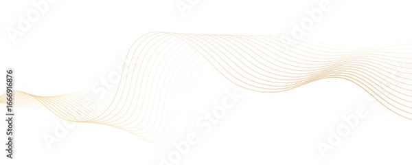 Fototapeta Minimal abstract background with golden curved lines and elegant wave pattern design. Digital energy waves technology concept modern backdrop design for business, presentation, banner.