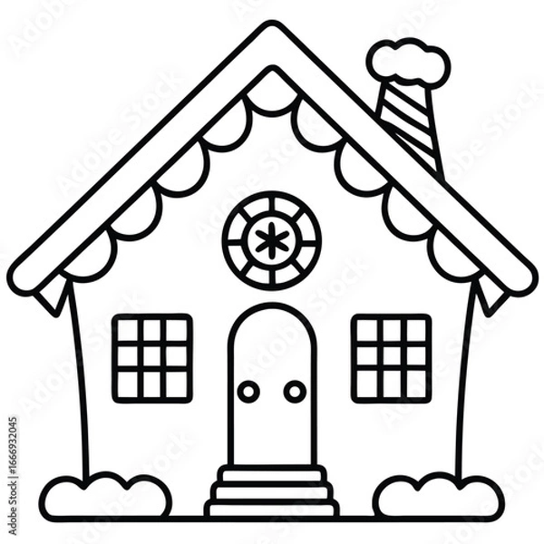 Obraz Gingerbread House line art vector
