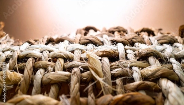 Obraz Generated image Woven Jute Pattern Background in Soft Earth Tones