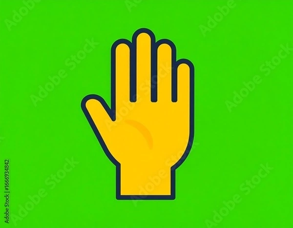 Fototapeta Hand icon on green background