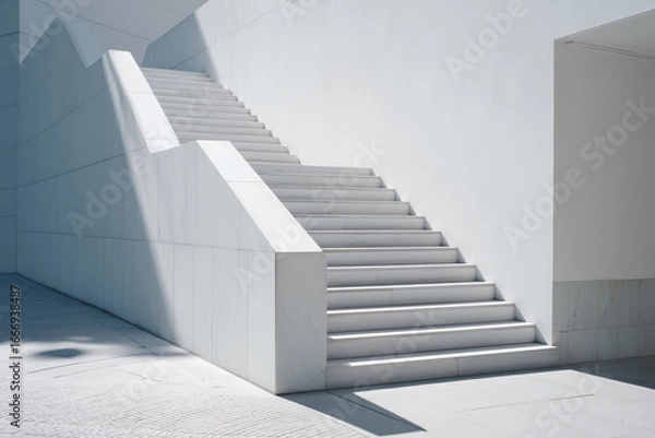 Fototapeta Minimal White Stairs