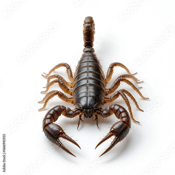Obraz Close-Up of Scorpion on White Background