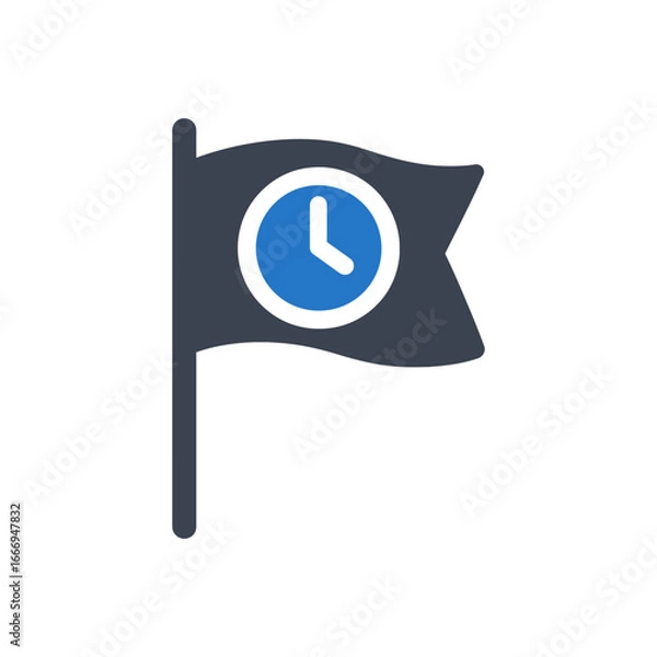 Obraz Flag Finish Deadline Time icon