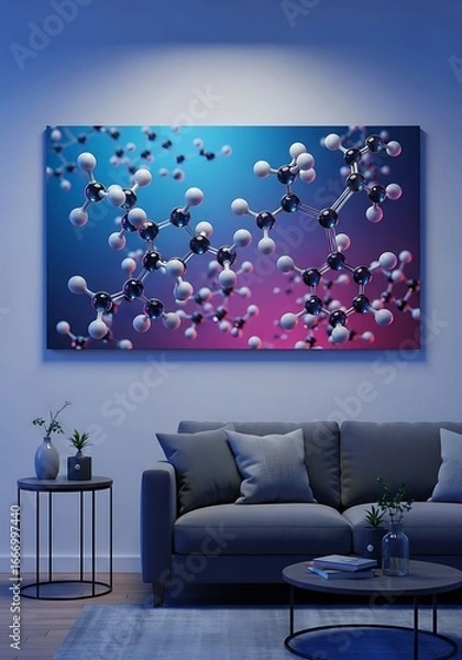 Fototapeta Abstract molecule art on wall