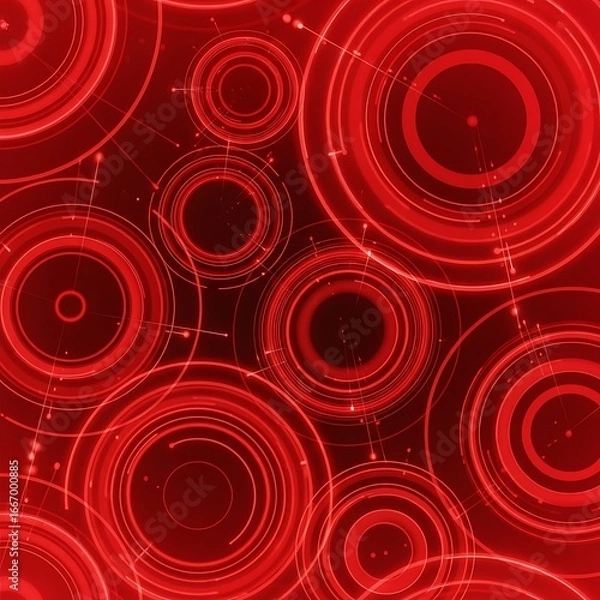 Fototapeta Abstract red circles pattern