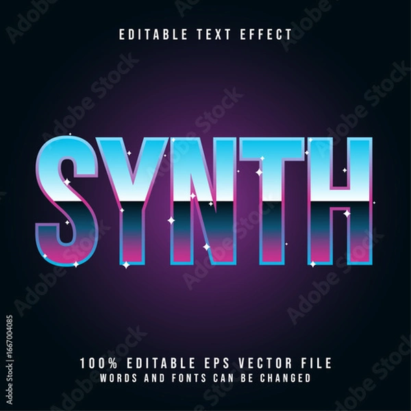 Fototapeta Synthwave text effect
